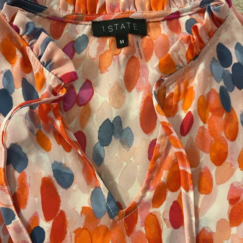 1.STATE Multicolor Ruffled Blouse - Picture 3 of 3